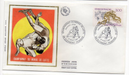 1987--enveloppe FDC "Soie" -CLERMONT-FERRAND--Championnat Du Monde De Lutte--cachet  CLERMONT--63 - 1980-1989