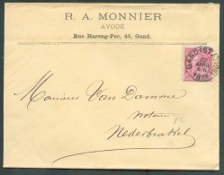 N°46 - 10 Rose Obl. Sc GAND (STATION) Sur Enveloppe Datée Du 22 Avril 1888vers Nederbrakel. - 10657 - 1884-1891 Leopold II