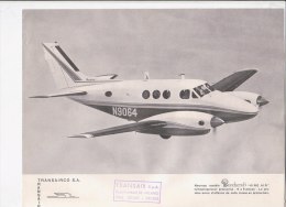 C1839 - AVIAZIONE - FOTOGRAFIA CON SCHEDA CARATTERISTICHE TRANSAIR  - AEREI BEECHCRAFT MOD.KING AIR - Cutaways