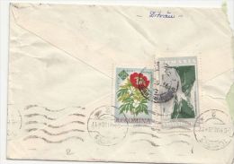 24838- DANUBE AT IRON GATES, PEONY FLOWER, STAMPS ON COVER, 1966, ROMANIA - Briefe U. Dokumente