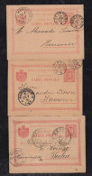 Rumänien Romania 1894-97 3 Stationery Cards To Germany - Briefe U. Dokumente