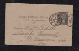 Rumänien Romania 1894 Stationery Letter Card Local Use BUCAREST - Covers & Documents