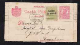 Rumänien Romania 1916 Stationery Letter Card + War Tax Stamp Used Local - Lettres & Documents