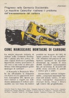 # CATERPILLAR TRACTOR Co.USA 1950s Italy Advert Pub Reklame Deutschland Progress Kohle - Traktoren