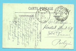 Kaart (Le Mans) Met Stempel POSTES MILITAIRES 6 , Met Als Aankomst Stempel PANNE  Op 21/7/1918 - Not Occupied Zone