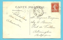 Kaart (Paris) Met Als Aankomst Stempel ALVERINGHEM Op 27/1/1917 - Not Occupied Zone