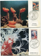 NOUVELLE-CALEDONIE CARTES- MAXIMUM DES N°322/324 AQUARIUM DE NOUMEA  OBLITERATION 1er JOUR NOUMEA  24 FEV. 64 - Maximumkarten