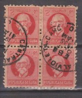 CU BA 1917 Politicians. BLOQUE DE 4. USADO - USED. - Used Stamps