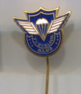 PARACHUTTING Jumps - Yugoslavia, Vintage Pin  Badge, Enamel - Parachutespringen