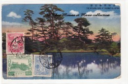 1931 - JAPON BELGIQUE - N° 112 114 MEIIJTOMB - VIA SIBERIE - RITSURIN PARK AT TAKAMATSU - SUR CPA - Briefe U. Dokumente