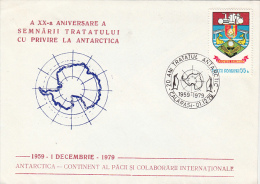 ANTARCTIC TREATY, SPECIAL COVER, 1979, ROMANIA - Antarctic Treaty