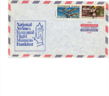 National  Airlines Inaugural Flight Miami To Frankfurt     Année 1978 - Covers & Documents