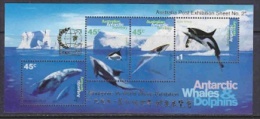 AAT 1995 Whales & Dolphins M/s Overprinted "Singapore" ** Mnh (23591) - Ungebraucht