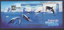 AAT 1996 Whales & Dolphins M/s Overprinted "Capex" ** Mnh (23592A) - Ungebraucht