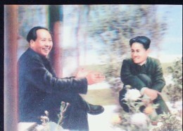 KOREA (NORD) 1993 CHAIRMAN MAO AND HIS SON THREE - DIMENSIONAL POSTCARD - Korea, North