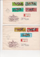 HONGRIE- 2 LETTRES AFFRANCHIES AVEC SERIE SPORT HIPPIQUE N° 1459 A 1465    ANNEE 1961 - Commemorative Sheets