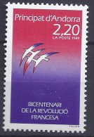 ANDORRE  FRANCAIS - Yvert - 376** - Cote 1,40 € - Bicentenaire De La Révolution - Franse Revolutie