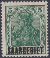 SAARGEBIET - Mi 32 - Luxus Postfrisch - Variety Overprint With "A" Empty  RARE - Région Des Sudètes