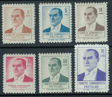 Turkey 1961/1962 Definitives: Ataturk. Mi 1814-1819 MNH - Unused Stamps