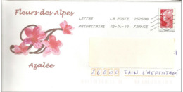 Lettre  Prêt à Poster  "  Fleurs Des Alpes   " -  Azalée  -  Du   02 - 04 - 2010     Sur Facsimilé  Du   N° 4413 - PAP: Aufdrucke/Beaujard