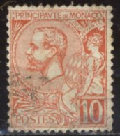 Monaco - Oblitéré - Charnière YT N° 23 Prince Albert 1er 10c Rouge - Usados