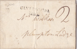 15202# GRANDE BRETAGNE LETTRE Datée De GRISDALE Obl ULVERSTONE 1816 ULVERSTON Pour PLUMPTON Au Dos NAPOLEON EMPEREUR - ...-1840 Vorläufer