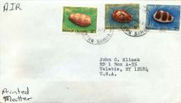 1982 Air Mail Letter To USA  Definitive Cowrie Shells 2s, 6s And 7s Values - Samoa