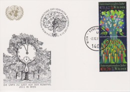 United Nations Show Card 2011 ´Numiphil´ - December 2011 - Mi 736-737 International Year Of Forests - Brieven En Documenten