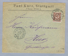 DR Privatpost Stuttgart 1899-09-21 Mi#12a Paul Kurz - Private & Local Mails