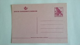 Belgique  :Entier Postal :Avis De Changement D'Adresse  Neuf - Adreswijziging
