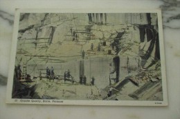 Cpa  CARTE POST CARD VERMONT BARRE GRANITE QUARRY - Barre