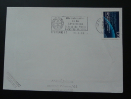 42 Loire Saint Etienne Bicentenaire Revolution Francaise 1989 - Flamme Sur Lettre Postmark On Cover - Franse Revolutie