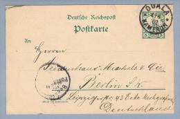 Deutsche Post In Kamerun 1902-06-04 Duala Ganzsache Nach Berlin - Camerun