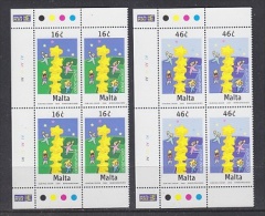 Europa Cept 2000 Malta 2v Bl Of 4 ** Mnh (23837B) - 2000