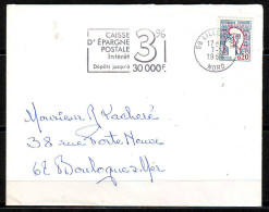 Flamme De 59 LILLE GAR  Le 7 12 1966 CAISSE D EPARGNE POSTALE Interet 3% Sur Mne De COCTEAU - 1961 Marianne Of Cocteau