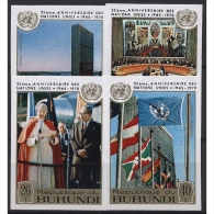 Burundi 1970 25 Jahre UNO 661/664 B Postfrisch Geschnitten (R9918) - Neufs