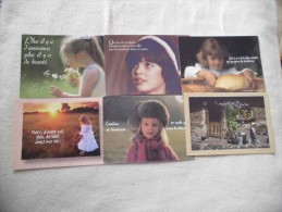 LOT DE 6 CARTES "ENFANTS".......... POESIE....ROMANTISME. - Collections, Lots & Series