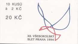 Czech Rep. / Stamps Booklet (1994) 0047 ZS 1 XII. Sokol (= Falcon) Festival In Prague (gymnastic Organization) (J3787) - Nuevos