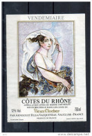 Calendrier Républicain -  Vendemiaire ( Etiquette Légèrement Collée Sur Feuille D´expo.) - Feminine Beauty Art Nouveau