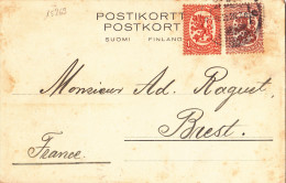 15269# FINLANDE CARTE POSTALE BORGA 1926 BREST FINISTERE BRETAGNE SUOMI FINLAND POSTIKORTT POSTKORT - Briefe U. Dokumente
