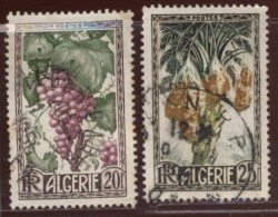 Algérie - Oblitéré - Charnière  Y&T 1950 N° 279 Et 280 Raisin Et Dattes 20f Et 25f - Used Stamps
