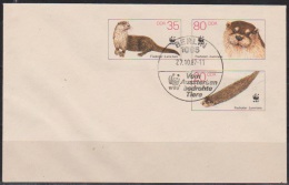 DDR Ganzsache 1987 Nr.U 7 Fischotter 1987 Sonderstempel ( D 2963 ) - Enveloppes - Oblitérées