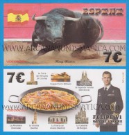 SPAIN / ESPAÑA  7€ 19 - Junio - 2.014 "Proclamación De FELIPE VI"   SC/UNC/PLANCHA  T-DL-11.369  Fantasy Banknote - [ 8] Fakes & Specimens