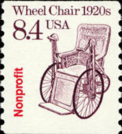 1988 USA Transportation Coil Stamp Wheel Chair Sc#2256 History Cycling Post - Rollenmarken