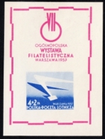 Poland 1957 Fi Bl.20 Philatelic Exhibition Gliding Warsaw Very Fine MNH** - Unused Stamps