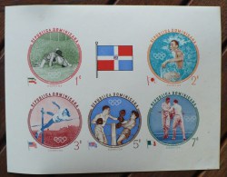 DOMINICANA - DOMINICAINE. JEUX OLYMPIQUES 1956, Lutte, Escrime, Boxe, Saut. Feuillet Des N° Yvert 542/46  Non Dentelé * - Summer 1956: Melbourne