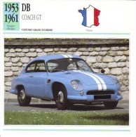 DB Coach GT   -  1953  -  Fiche Technique Automobile (Francaise) - Cars