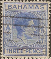BAHAMAS 1938 3d Blue KGVI SG 154a U #NM215 - 1859-1963 Crown Colony