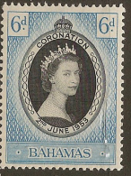 BAHAMAS 1953 6d QE Coronation SG 200 HM #NM222 - 1859-1963 Crown Colony