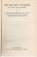 The History Of Israel: Its Facts And Factors By H. Wheeler Robinson - Antigua